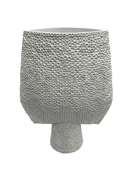 Contemporary Danish Designed White Bold Textured Large Arrow  Shaped Vase