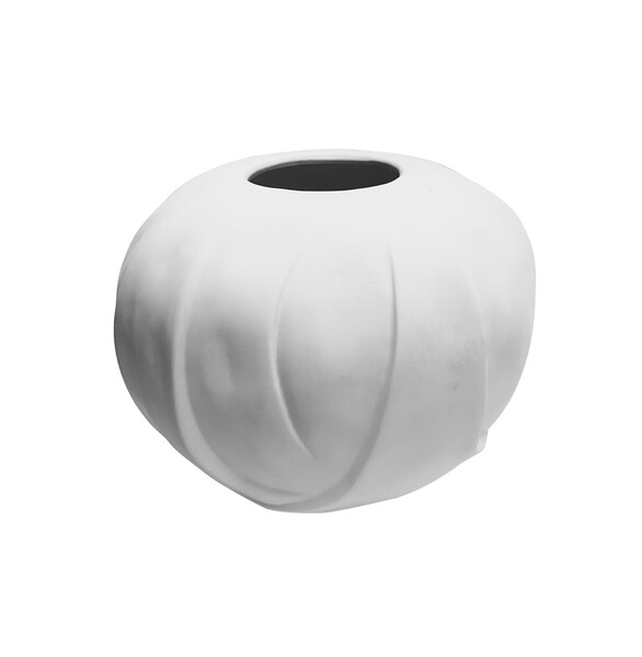 Contemporary Danish Designed White Ripple Design Vase