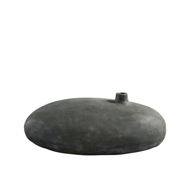Contemporary Danish Matte Grey  Large Globe Shape Off Center Spout Vase