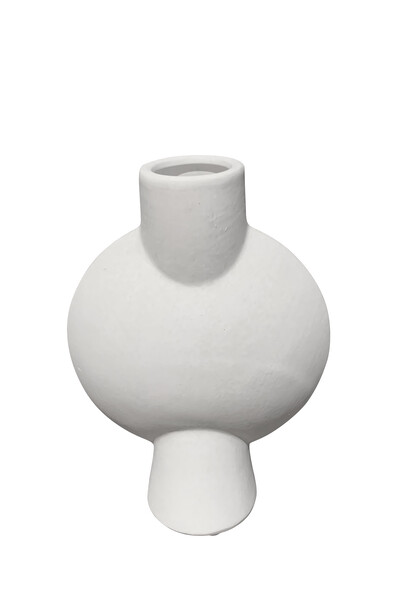 Contemporary Danish Sphere Shaped Matte White Vase