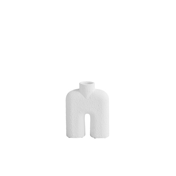 Contemporary Danish Textured White Center Spout Vase