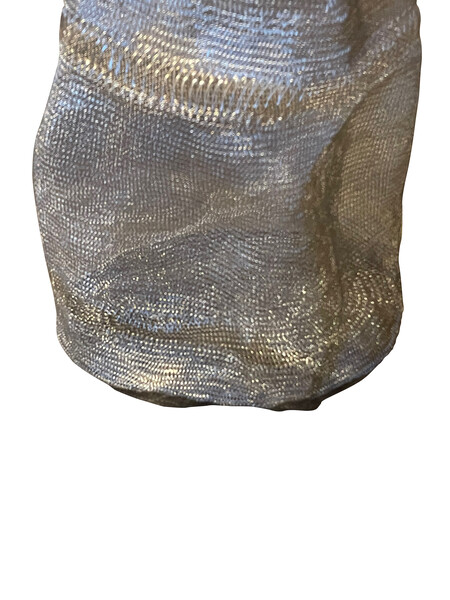Contemporary Indonesian Hand Knitted Silver Mesh Vase