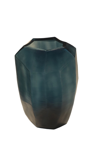 Contemporary Romania Blue Cubist Vase
