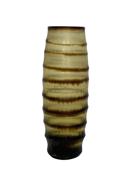 Contemporary Romanian Brown Striped Glass Vase