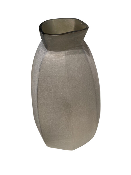 Contemporary Romanian Frosted Tan Glass Vase
