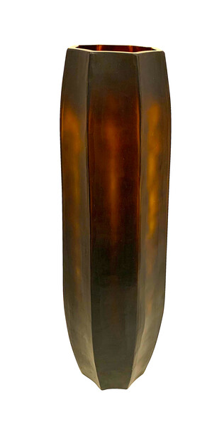 Contemporary Romanian Tall Tortoise Colored Glass Vase