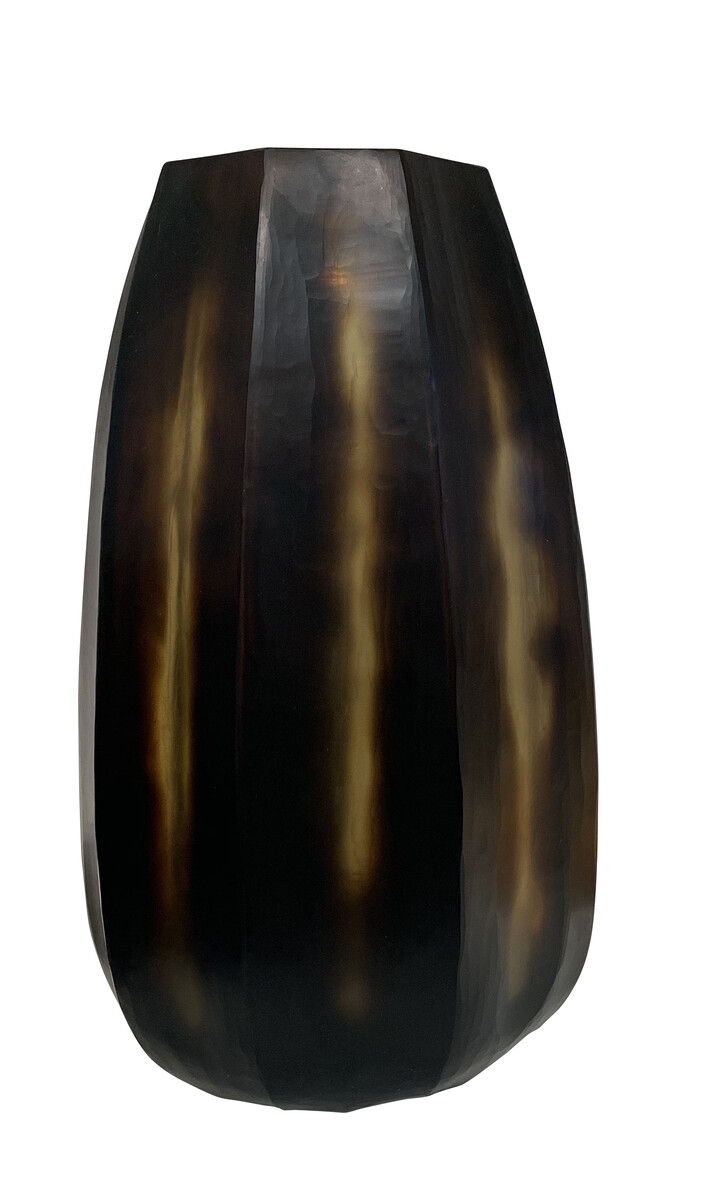 Balsamo Antiques Contemporary Romanian Tortoise Design Glass Vase