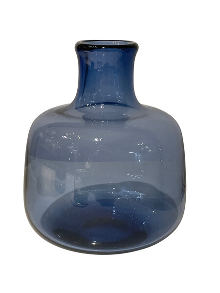 Mid Century Danish Blue Glass Vase