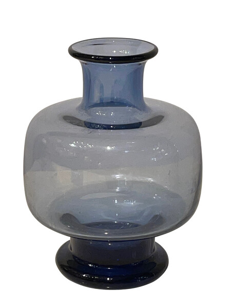 Mid Century Danish Blue Glass Vase