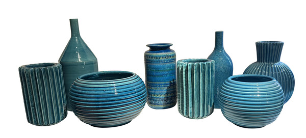 MID CENTURY FRENCH COLLECTION RIMINI BLUE VASES
