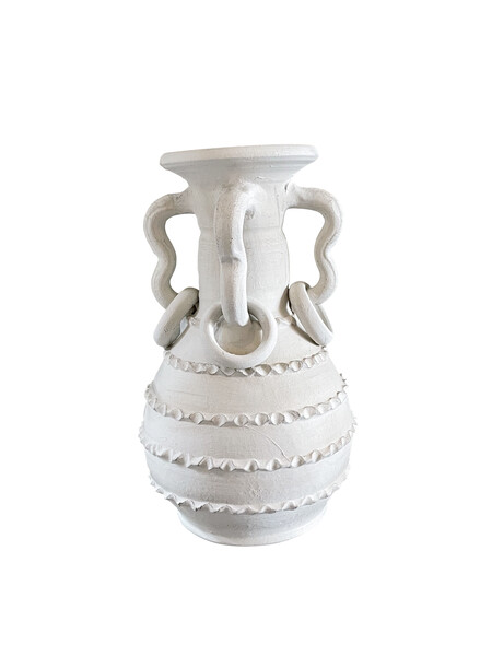 1940's Spanish White Terra Cotta Vase