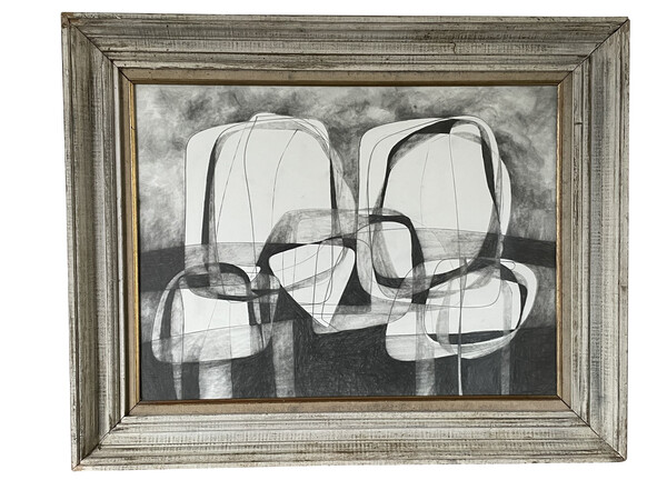 Contemporary American Artist David Dew Bruner Charcoal Drawing