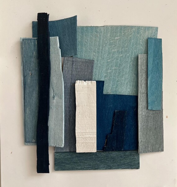 Contemporary French Artist Perrine Blaise Painted Thin Wood Slices