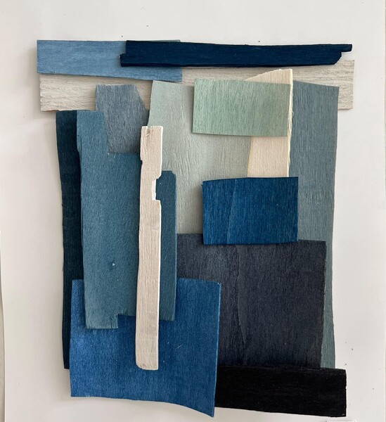 Contemporary French Artist Perrine Blaise Painted Thin Wood Slices
