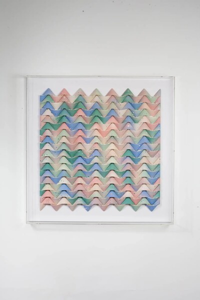 Contemporary French Artist Joanne Casey Folded Pastel Paper Artwork