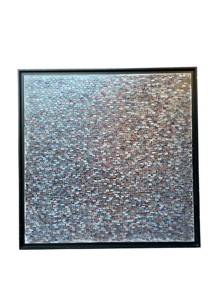 Contemporary Italian Multi Mini Rectangle Design Oil Abstract Painting