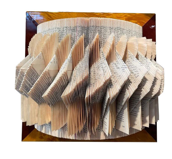 Contemporary Italian Folded Book Wall Scultpure