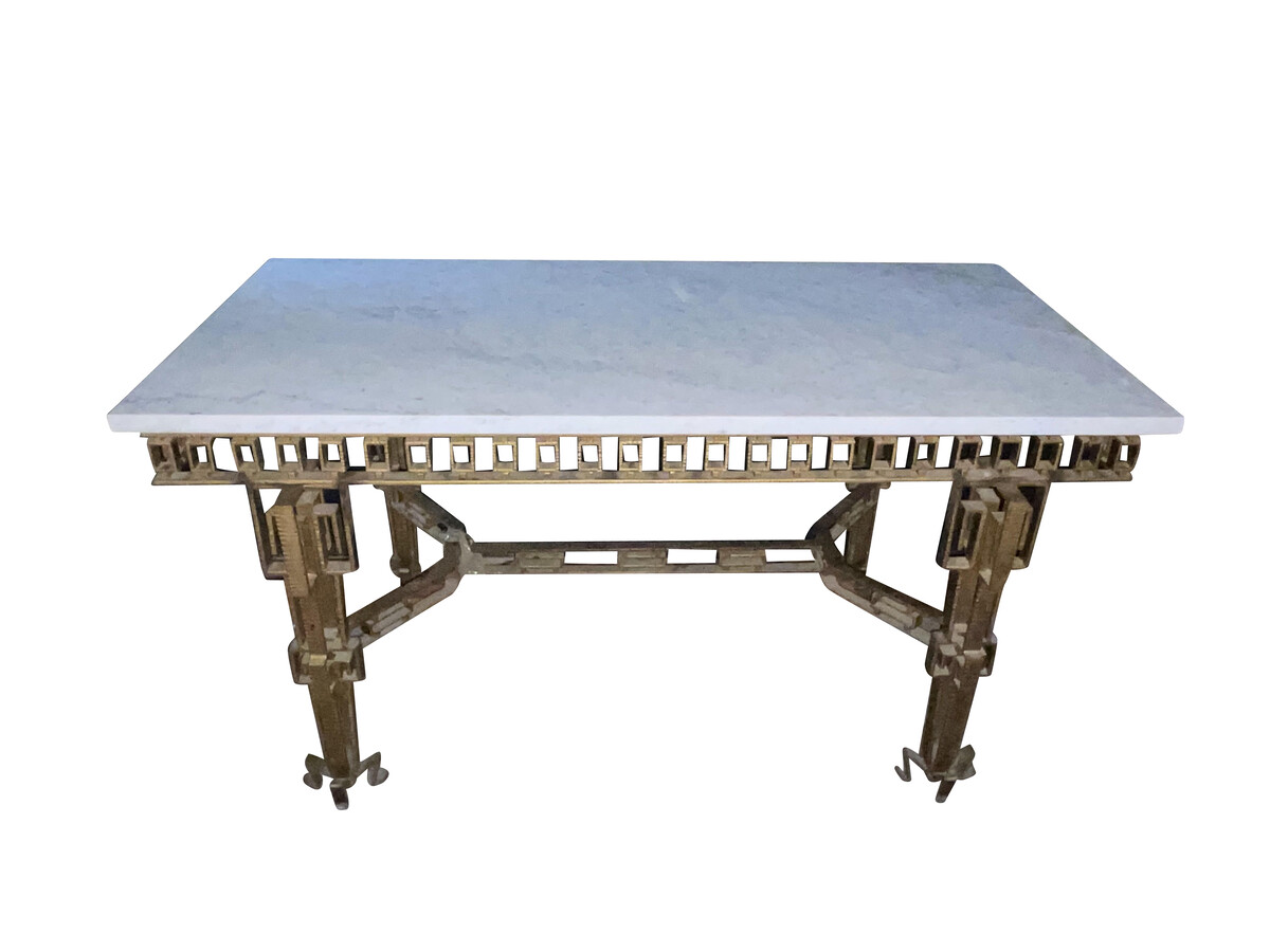 Balsamo Antiques 1960's Spanish Gold GIlt Iron Console