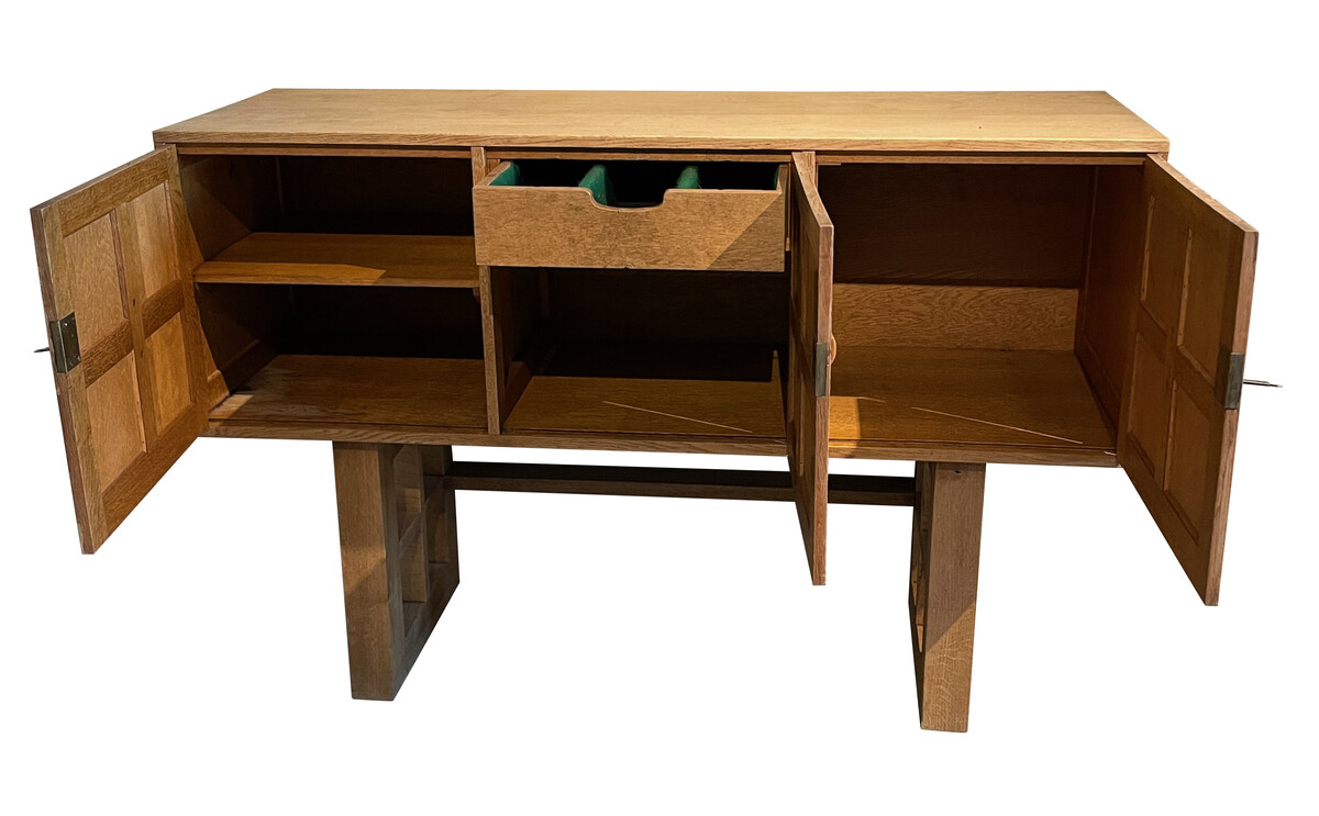 Balsamo Antiques 1930's English Three Door Credenza