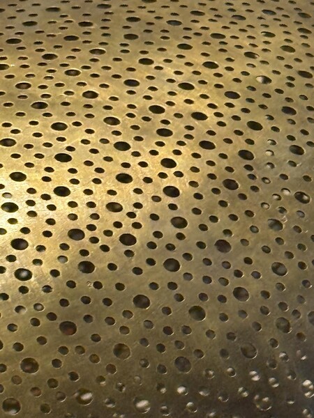 Contemporary Moroccan Large Doughnut Shaped Pierced Brass Chandelier