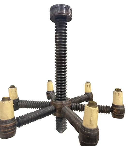 1940's French Charles Dudouyt 6 Arm Chandelier