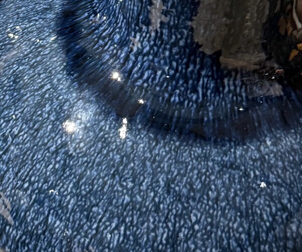 Contemporary Chinese Pair Dark Blue Gourd Shaped Lamps