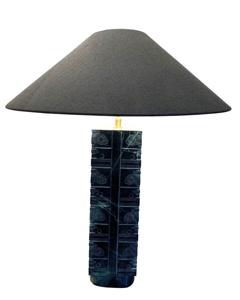 Contemporary Chinese Engraved Stone Lamp