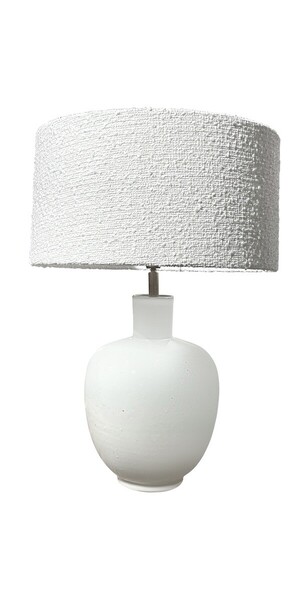 Contemporary Chinese Single White Ceramic Lamp