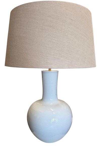 Contemporary Chinese XL White Tube Neck Shaped Single Lamp