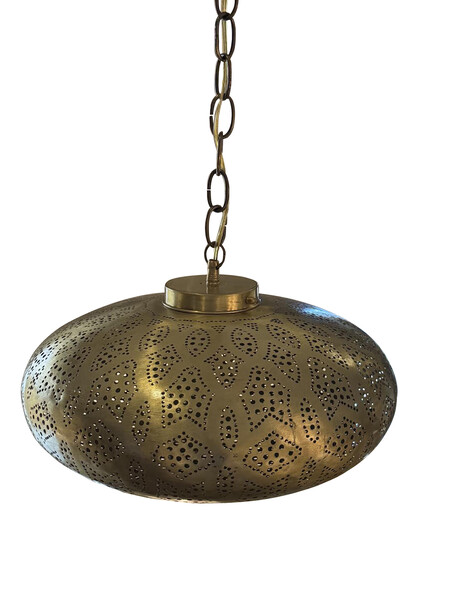 Contemporary Moroccan Pierced Brass  Pendant