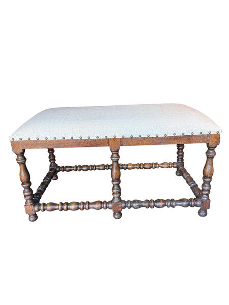 19thc Italian Turned Leg Bench