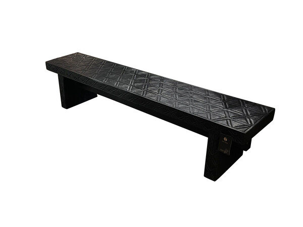Contemporary Indonesian Carved  Ebonized Bench