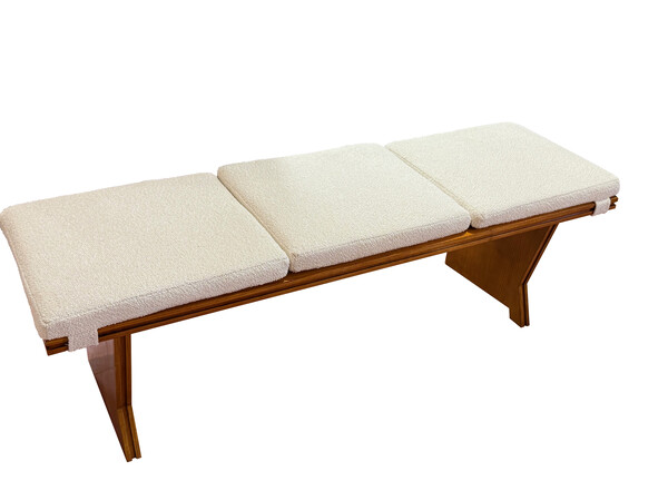 Mid Century Italian Bench with Removable Cushion