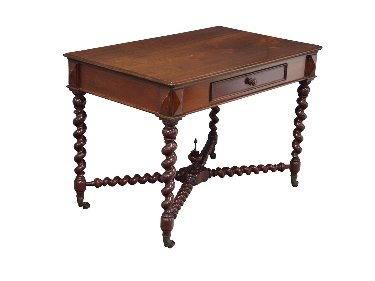 Balsamo Antiques 19thc Scottish Barley Twist Leg Writing Desk