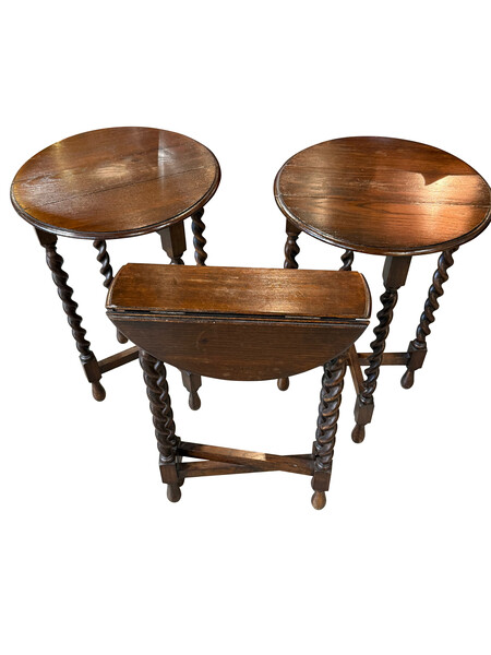 19thc Italian Folding Turned Leg Cocktail Table