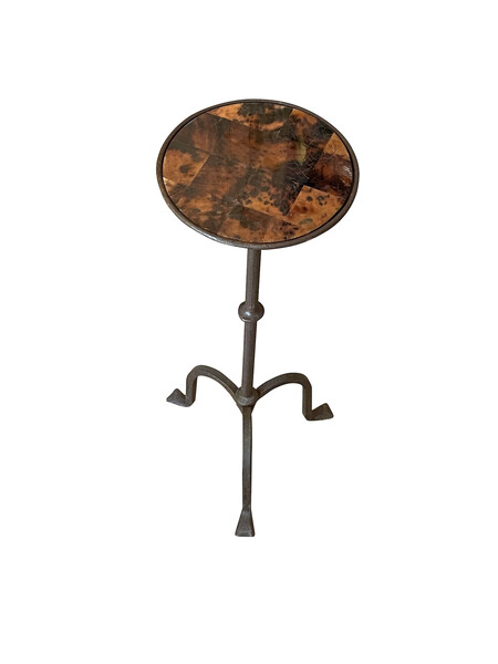Contemporary Spanish Faux Tortoise Top Martini Table