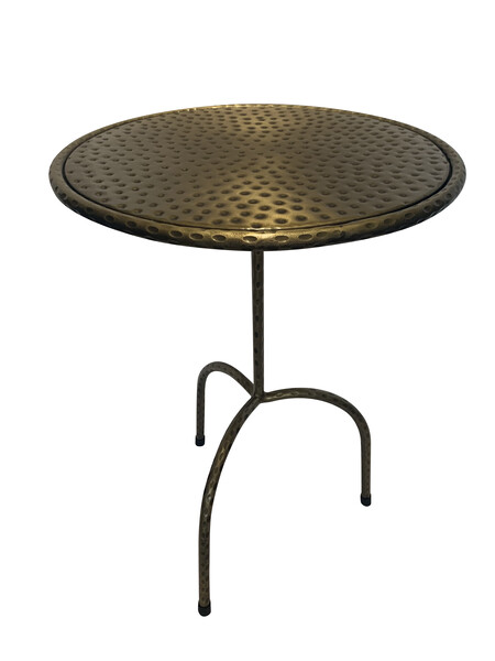 Contemporary Indian Hammered Top Brass Cocktail Table