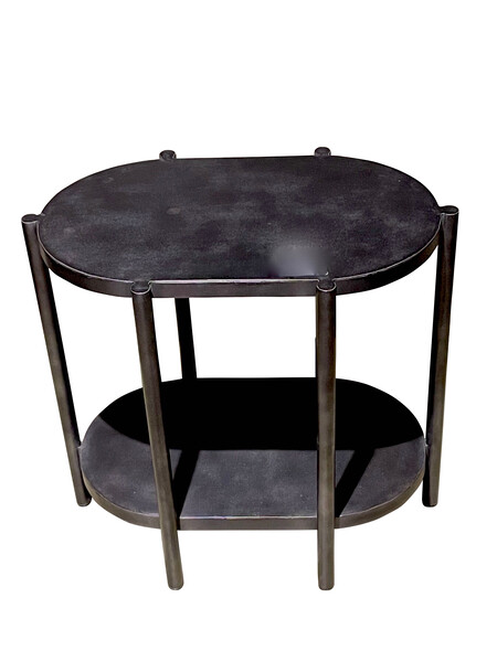 Contemporary Indian Oval Shaped Steel Side Table