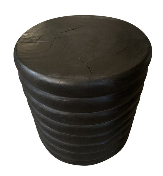 Contemporary Indonesian Round Lychee Wood Side Table