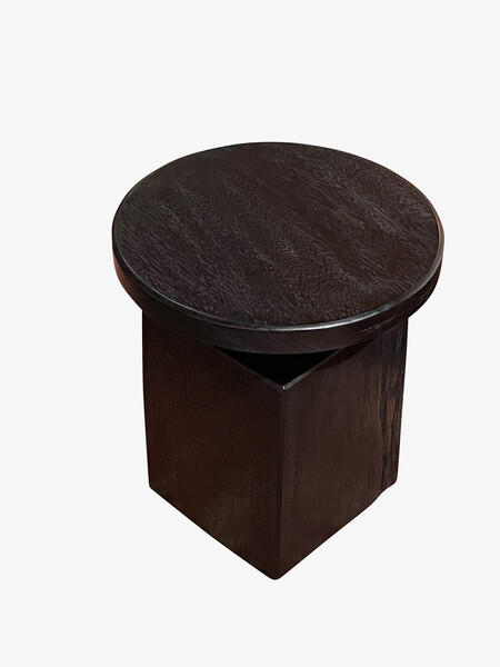 Contemporary Indonesian Round over Square Side Table