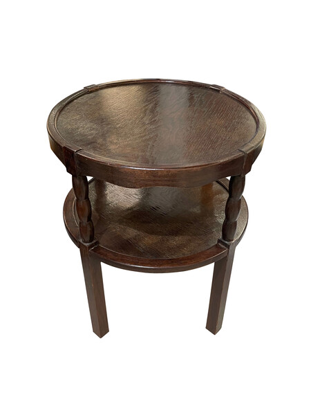 1930's French Two Tiered Round Side Table